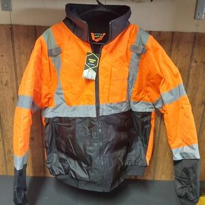 Workwear High-Visibility Orange and Black Men's Jacket